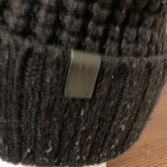 All Saints Charcoal Ribbed Beanie - Picture 5 of 6